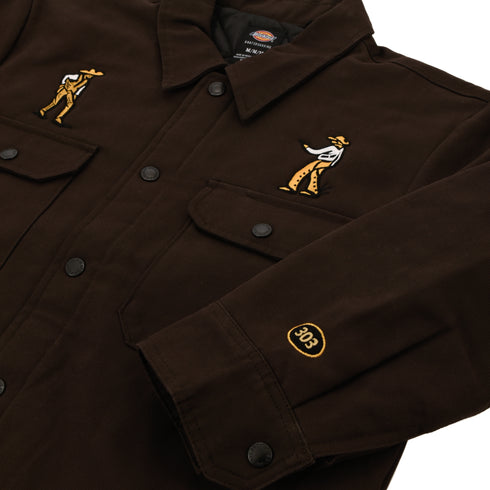 303 Boards - 303 X Paky Wild Frontier X Dickies Skateboarding Heavyweight Duck Shirt (Dark Brown)